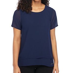 Michael Michael Kors Tier Solid Split Back Top